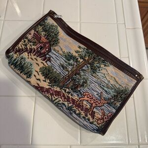 Vintage Tapestry Clutch Bag